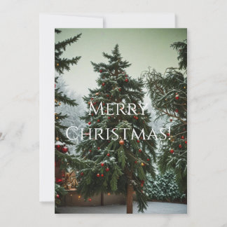 Cartes Pour Fêtes Annuelles Sapins de Noël décorés de guirlandes 