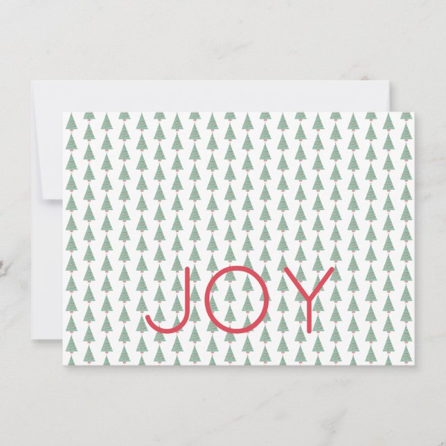 Cartes Pour Fêtes Annuelles Sapins de Noël JOIE férié Rouge Vert Blanc  (Devant)