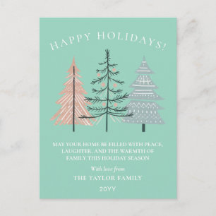 Cartes Pour Fêtes Annuelles Sapins de Noël naturels Boho verts