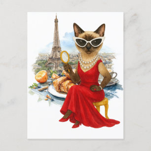 Cartes Pour Fêtes Annuelles Sassy Cat est à Paris France
