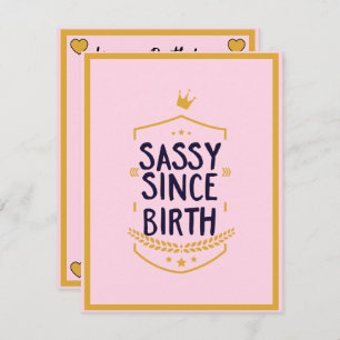 Cartes Pour Fêtes Annuelles Sassy Depuis La Naissance Humoristique Attitude Dr