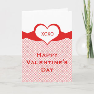 Cartes Pour Fêtes Annuelles Sassy Heart Fishnet Valentine Card, Rouge