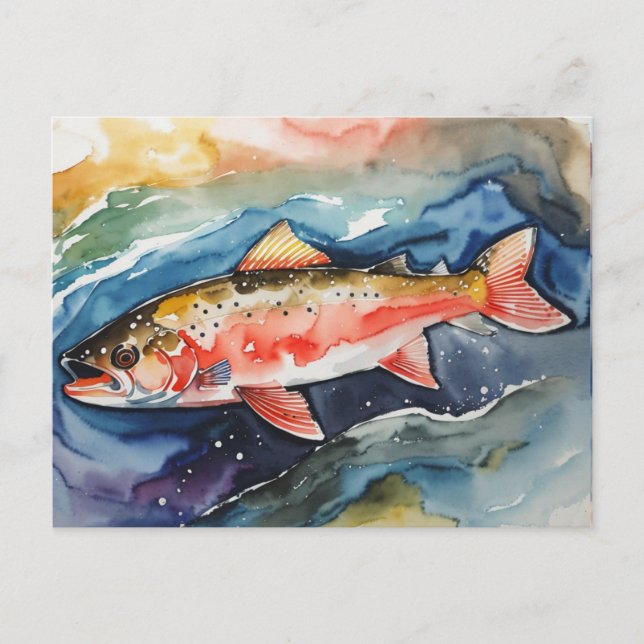 Cartes Pour Fêtes Annuelles *~* Saumon Poisson capturé Homme Cadeau AP49 (Devant)