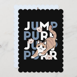 Cartes Pour Fêtes Annuelles Sauter Purr Jump : Conception de chat joueuse avec