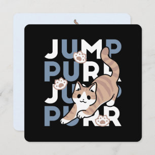 Cartes Pour Fêtes Annuelles Sauter Purr Jump : Conception de chat joueuse avec