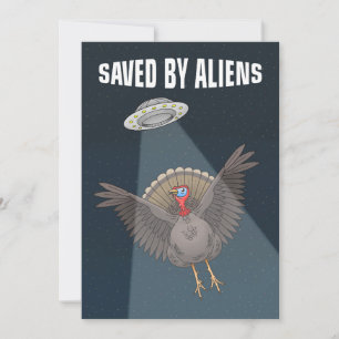 Cartes Pour Fêtes Annuelles Sauvé par des Aliens à Thanksgiving