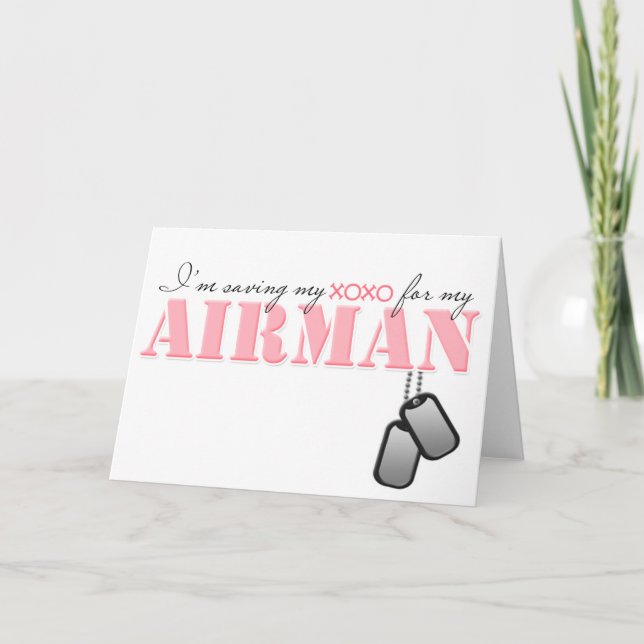 Cartes Pour Fêtes Annuelles Sauvegarder mon XOXO pour mon Airman (Devant)