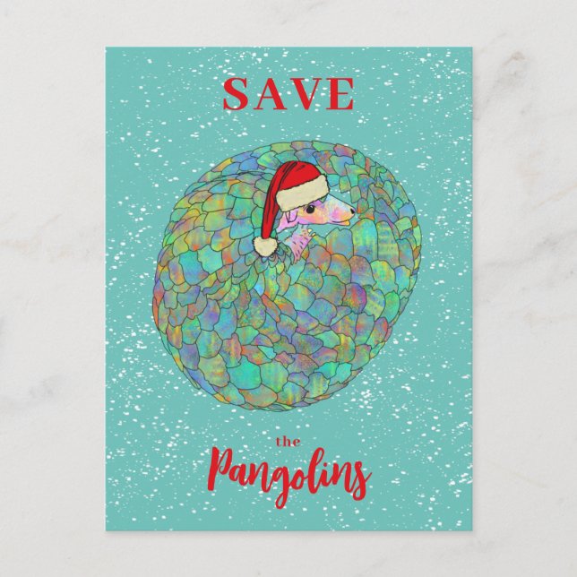 Cartes Pour Fêtes Annuelles Sauvez le Noël mignon de Pangolin (Devant)