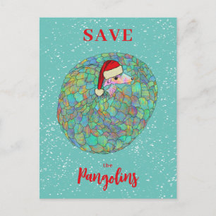 Cartes Pour Fêtes Annuelles Sauvez le Pangolin Joyeux Noël