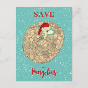 Cartes Pour Fêtes Annuelles Sauvons les Pangolins Xmas Slogan