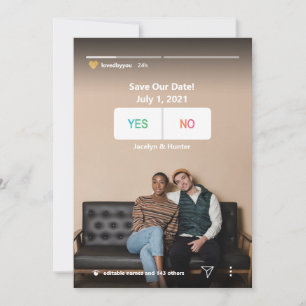 Cartes Pour Fêtes Annuelles Save the date   Instagram Social Media Fun Unique