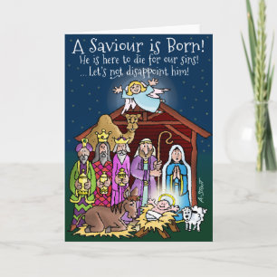 Cartes Pour Fêtes Annuelles Saviour est born ! -