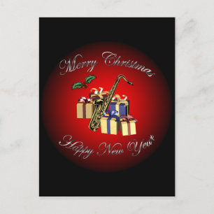 Cartes Pour Fêtes Annuelles Saxophone ~ Cadeaux Joyeux Noël & Bonne Année