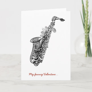 Cartes Pour Fêtes Annuelles Saxophone cool Valentine's card