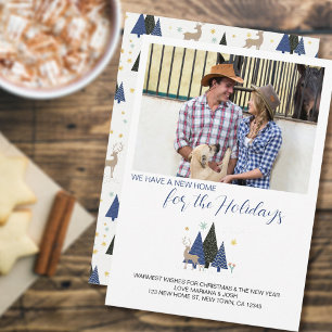 Cartes Pour Fêtes Annuelles Scandi Christmas Tree Paysage photo Nouvelle adres