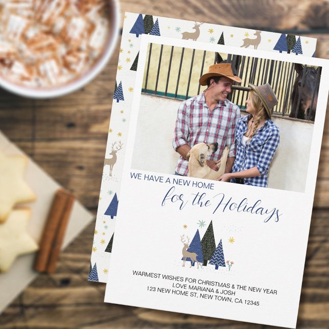 Cartes Pour Fêtes Annuelles Scandi Christmas Tree Paysage photo Nouvelle adres (Créateur téléchargé)