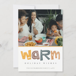 Cartes Pour Fêtes Annuelles Scandi Jaune Gris Photo Chaleureux Souhaits Noël