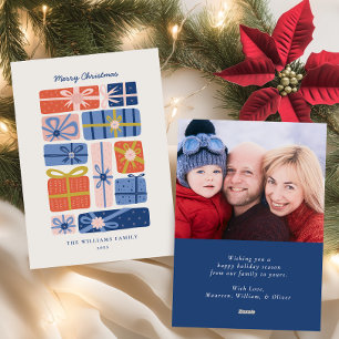Cartes Pour Fêtes Annuelles Scandinave minime avec cadeau coloré photo