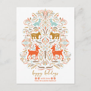 Cartes Pour Fêtes Annuelles Scandinave Nordique Art populaire Fable Noël