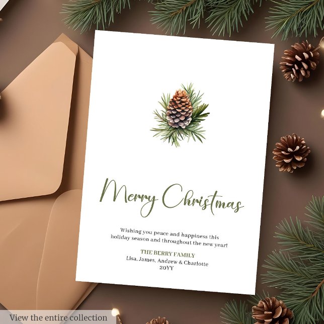 Cartes Pour Fêtes Annuelles Scandinavian Botanical Cozy Christmas Greeting  (Scandinavian Botanical Cozy Christmas Greeting Card

)