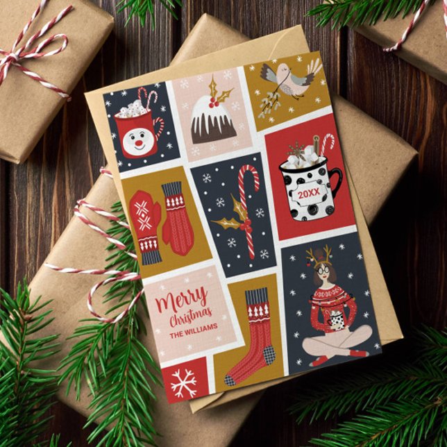 Cartes Pour Fêtes Annuelles Scandinavie Rustique Bois non photo (Créateur téléchargé)