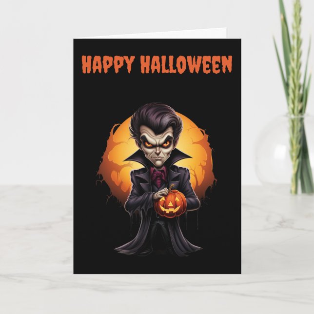Cartes Pour Fêtes Annuelles Scary Halloween Vampire (Devant)