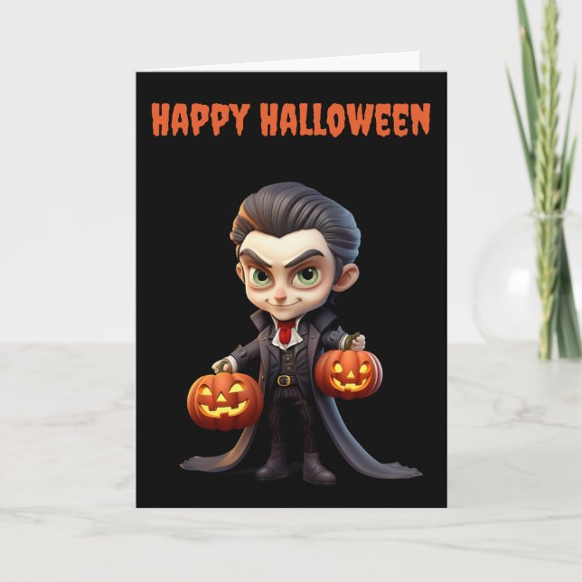 Cartes Pour Fêtes Annuelles Scary Halloween Vampire (Devant)