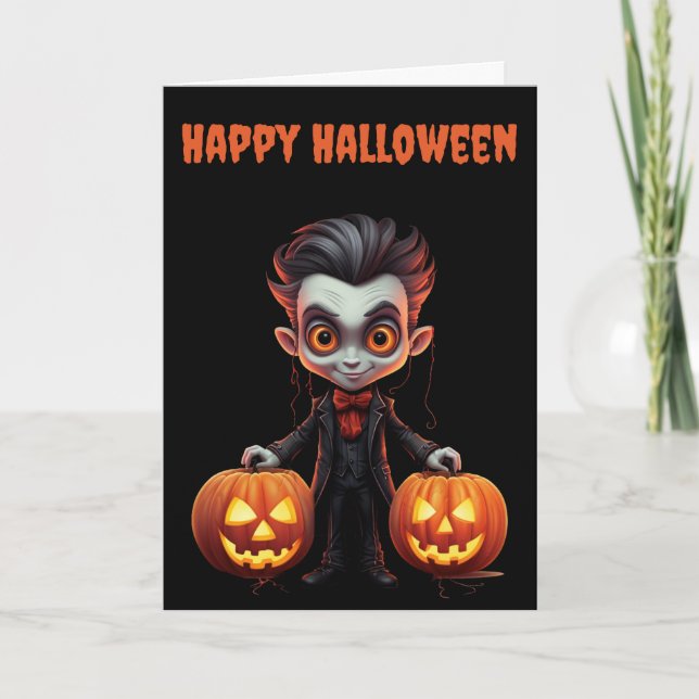 Cartes Pour Fêtes Annuelles Scary Halloween Vampire (Devant)