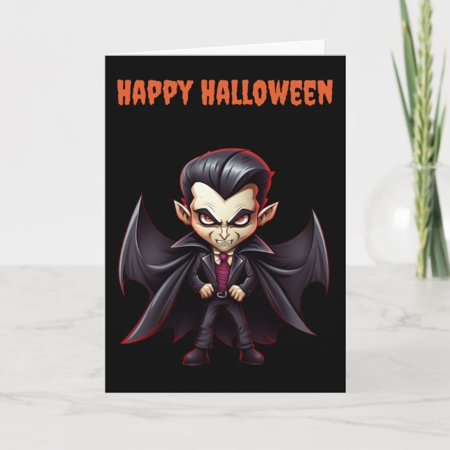 Cartes Pour Fêtes Annuelles Scary Halloween Vampire (Devant)
