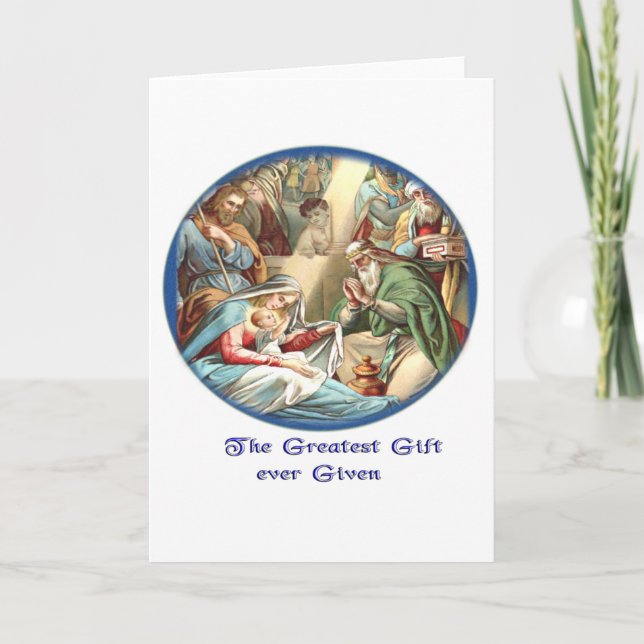 Cartes Pour Fêtes Annuelles Scène chrétienne (Devant)