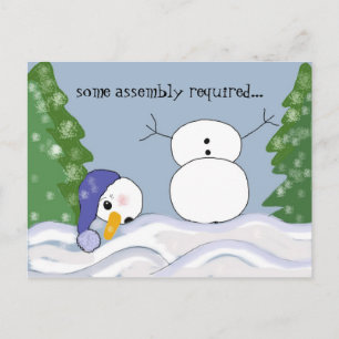 Cartes Pour Fêtes Annuelles Scène de bonhomme de neige drôle