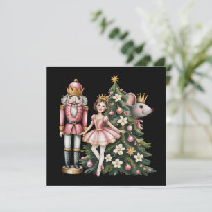 Cartes Pour Fêtes Annuelles Scène de casse-noisette rétro Noël vintage assorti
