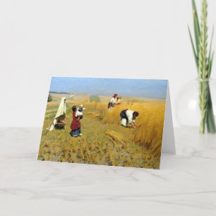 Cartes Pour Fêtes Annuelles Scène de dépiquage ukrainienne
