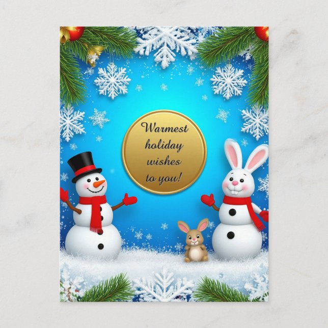 Cartes Pour Fêtes Annuelles Scène de fêtes de Noël (Devant)