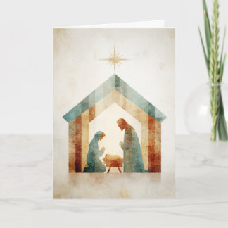 Cartes Pour Fêtes Annuelles Scène de la crèche moderne