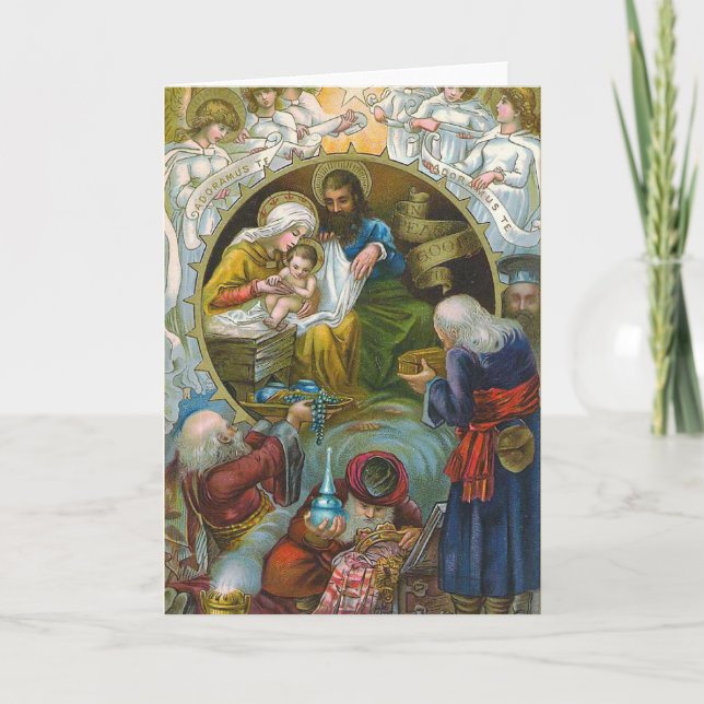 Cartes Pour Fêtes Annuelles "Scène de la Nativité" (Devant)