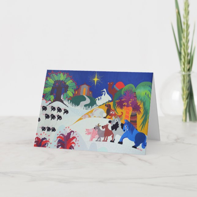 Cartes Pour Fêtes Annuelles Scène de la Nativité (Devant)