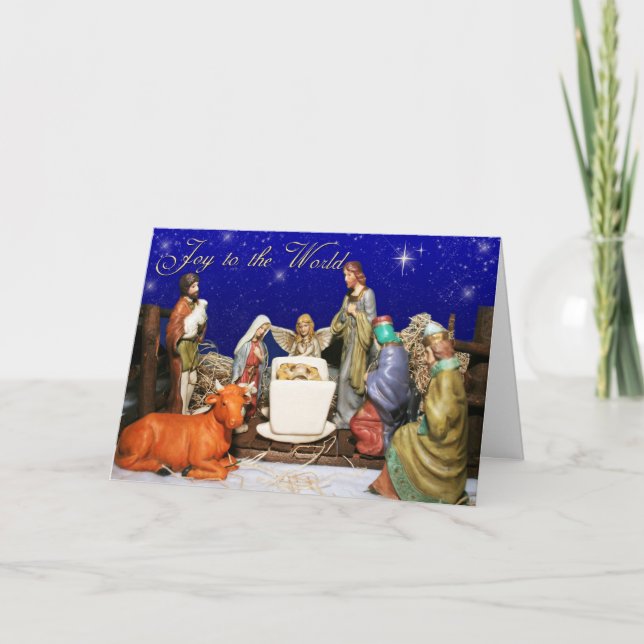 Cartes Pour Fêtes Annuelles Scène de la Nativité (Devant)