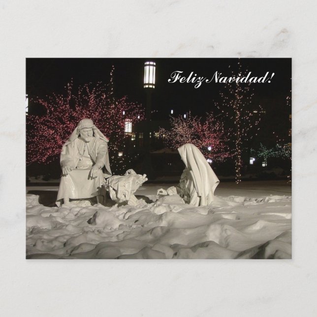 Cartes Pour Fêtes Annuelles Scène de la Nativité (Devant)