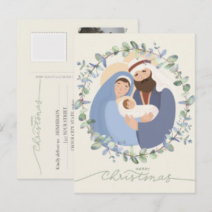 Cartes Pour Fêtes Annuelles Scène de la Nativité à l'aquarelle Enfant Jésus da