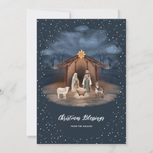 Cartes Pour Fêtes Annuelles Scène de la Nativité chrétienne religieuse Jésus N