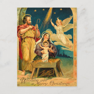 Cartes Pour Fêtes Annuelles Scène de la Nativité de Noël