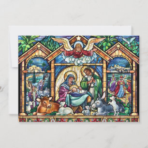 Cartes Pour Fêtes Annuelles scène de la Nativité de Noël Bénédictions de Noël
