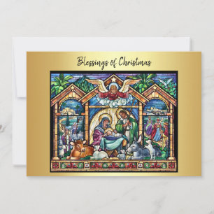 Cartes Pour Fêtes Annuelles scène de la Nativité de Noël Bénédictions de Noël