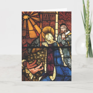 Cartes Pour Fêtes Annuelles Scène de la Nativité de Noël Vintage en Verre