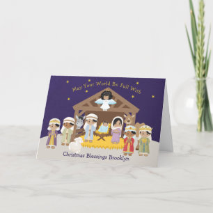 Cartes Pour Fêtes Annuelles Scène de la Nativité multiculturelle