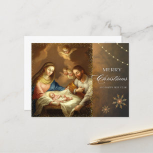 Cartes Pour Fêtes Annuelles Scène de la Nativité Salutations de Noël