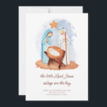 Cartes Pour Fêtes Annuelles Scène de la Nativité Sommeil sur le Noël du foin<br><div class="desc">Scène de crèche Dormir le Noël du foin. Une belle scène de Nativité simple et une ligne du carol Away dans un Manger. Personnalisez facilement le texte au besoin.</div>