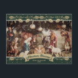 Cartes Pour Fêtes Annuelles Scène de la Nativité Verte Photo de Noël chrétienn<br><div class="desc">Célébrez les fêtes avec cette carte postale de Noël verte et religieuse qui met en vedette la crèche.</div>