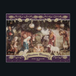 Cartes Pour Fêtes Annuelles Scène de la Nativité Violet Christian Photo de Noë<br><div class="desc">Célébrez les fêtes avec cette carte postale de Noël religieuse violette qui met en vedette la crèche.</div>